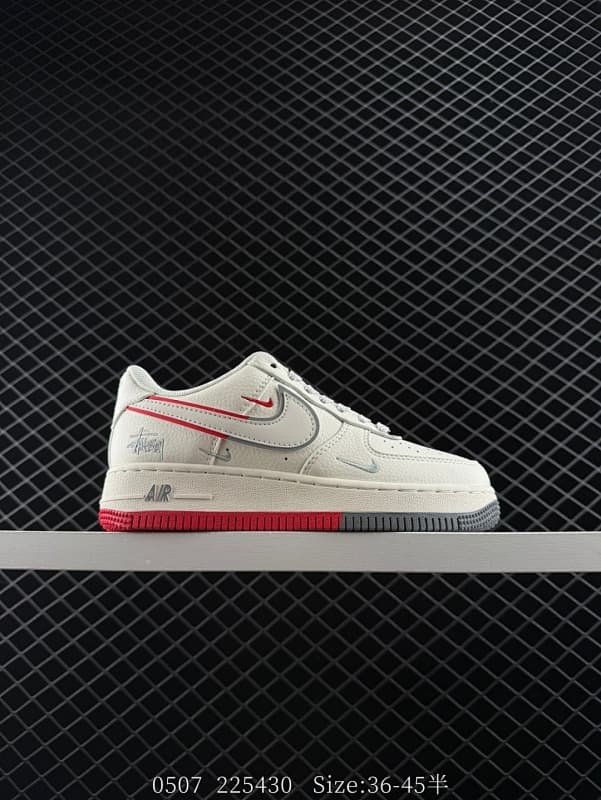 Nike Air Force 1 Lifestyle Sneakers – White/Red