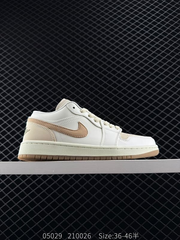 Nike Air Jordan 1 Low Lifestyle Sneakers – Beige/White