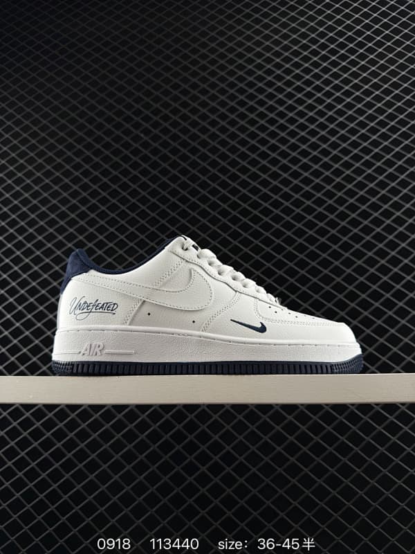 Nike Air Force 1 Lifestyle Sneakers – White/Navy