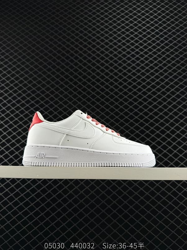 Nike Air Force 1 Lifestyle Sneakers – White/Red