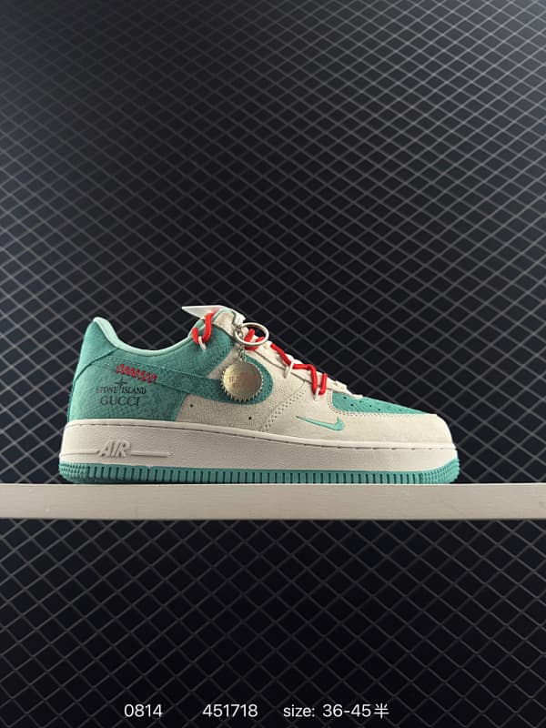 Gucci Air Force 1 Lifestyle Sneakers – Green/Beige