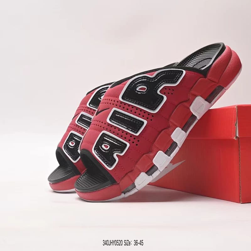 Nike Air More Uptempo Slide Slippers – Red/Black