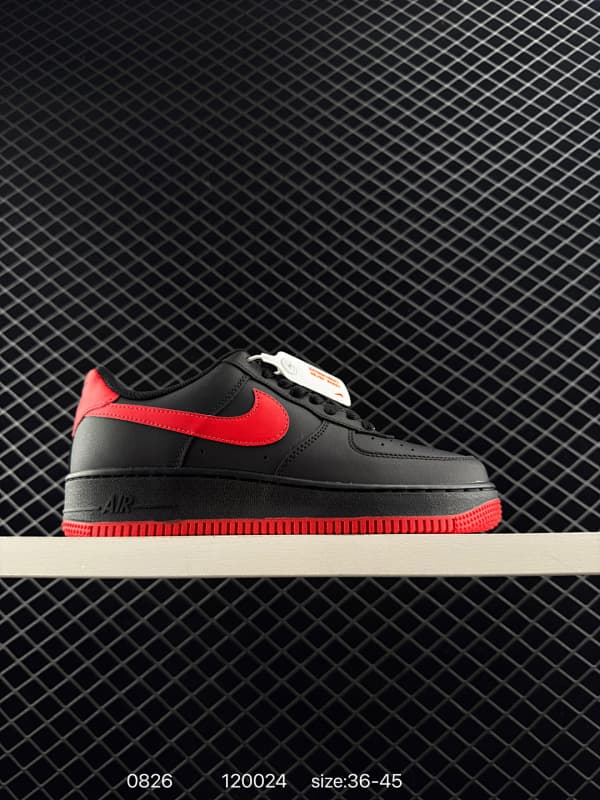 Nike Air Force 1 Lifestyle Sneakers – Black/Red