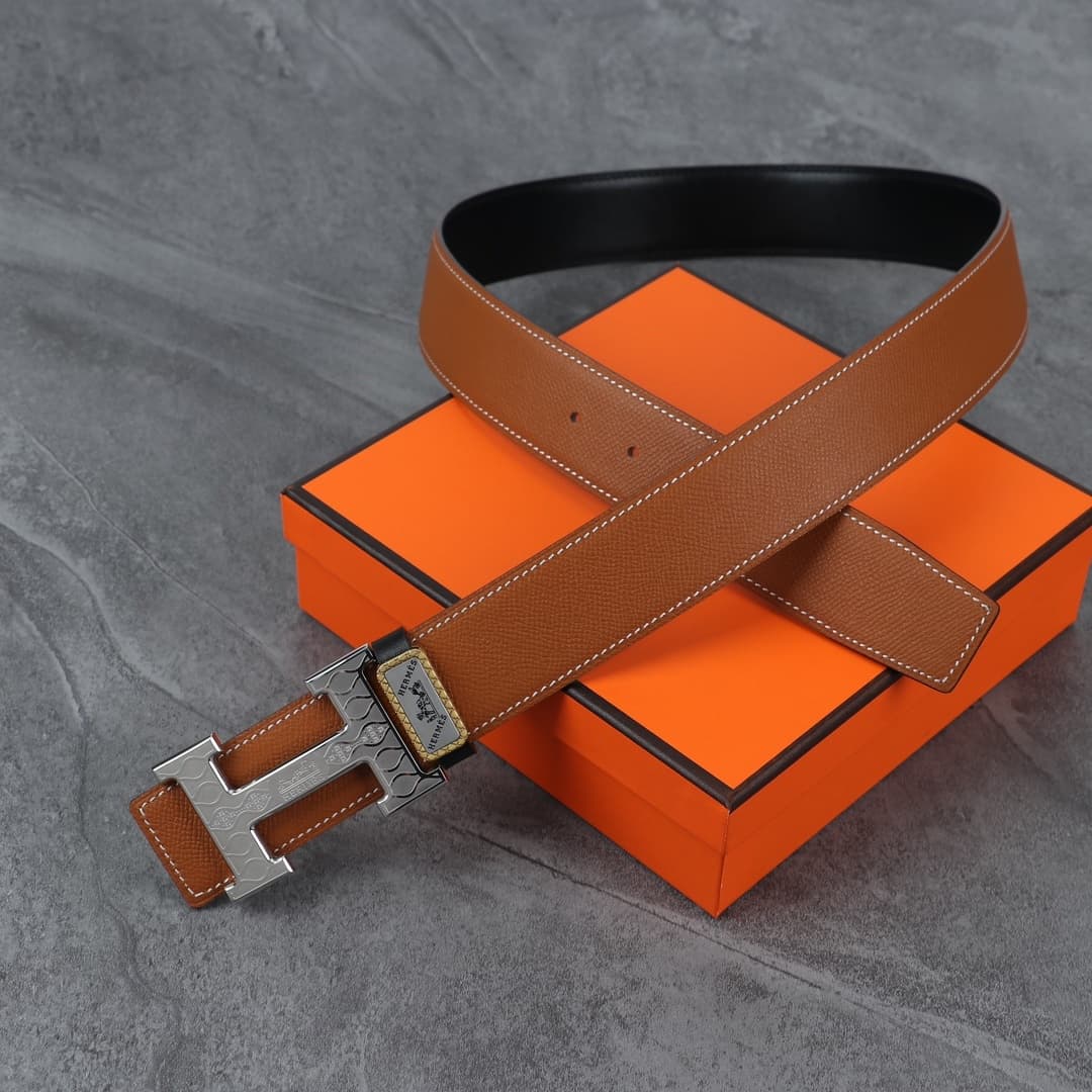 Hermès Leather Belt – Brown/Black