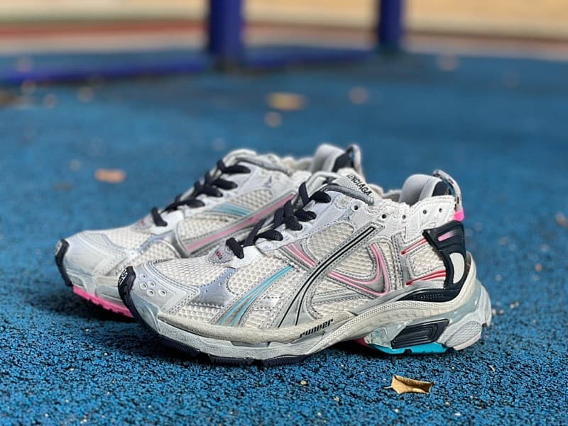 Balenciaga Track Chunky Sneakers – Gray/Pink