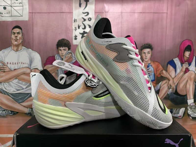 Puma UltraWeave Basketball Shoes – White/Multicolor