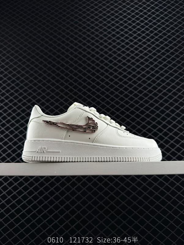 Nike Air Force 1 Lifestyle Sneakers – White/Silver