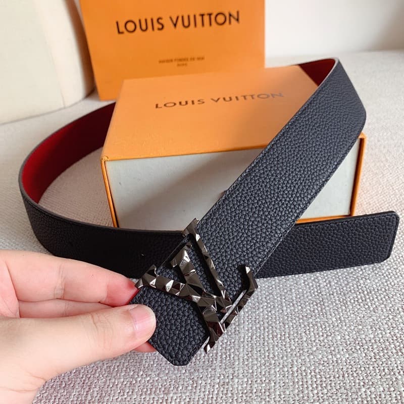Louis Vuitton Leather Belt – Black/Red