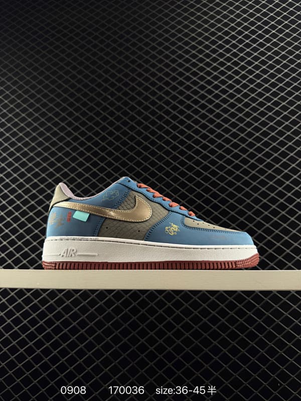 Nike Air Force 1 Lifestyle Sneakers – Blue/Multicolor
