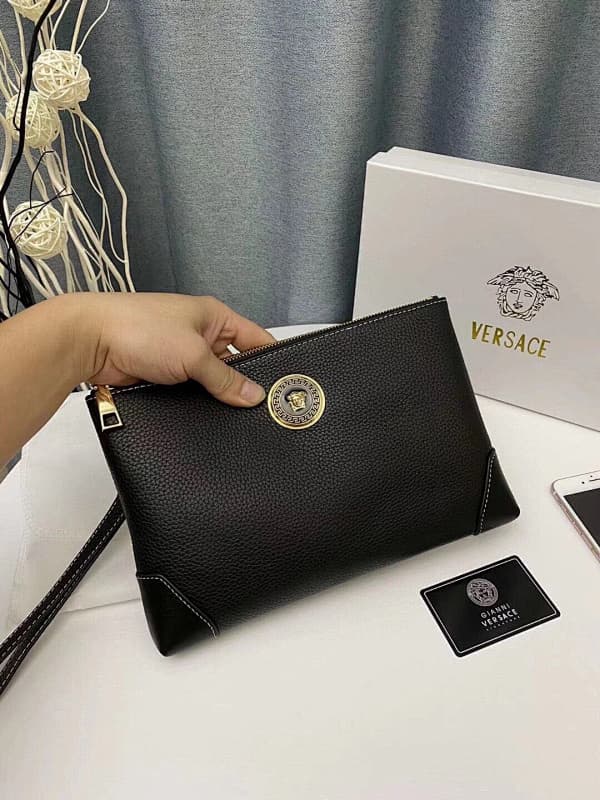 Versace Envelope Clutch – Black/Gold