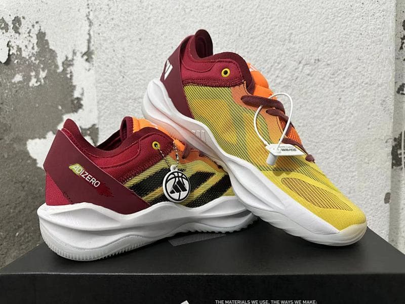 Adidas Adizero Basketball Shoes – Yellow/Burgundy