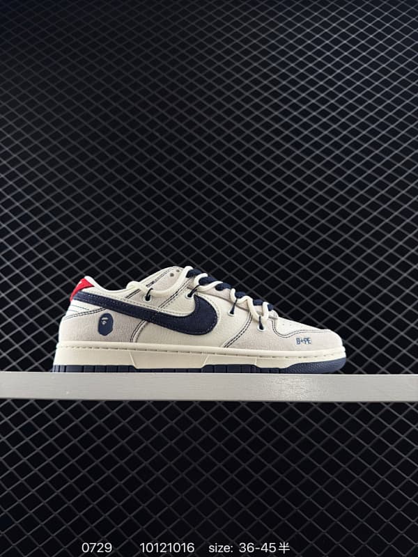 Nike SB Dunk Low Skateboard Shoes – Beige/Navy