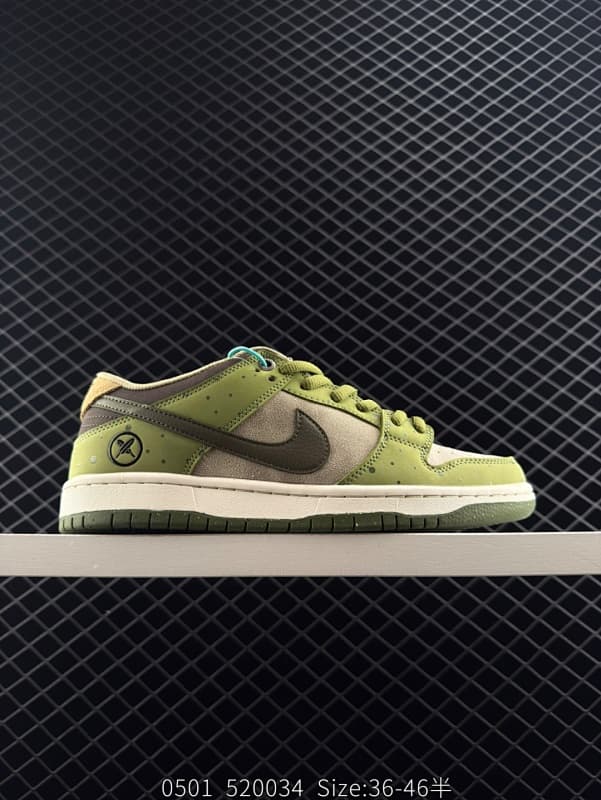 Nike SB Dunk Low Skateboard Shoes – Green/Beige