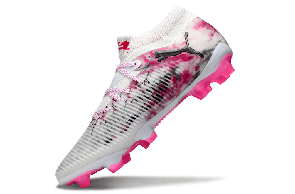 Puma Firm-Ground Soccer Shoes – White/Pink