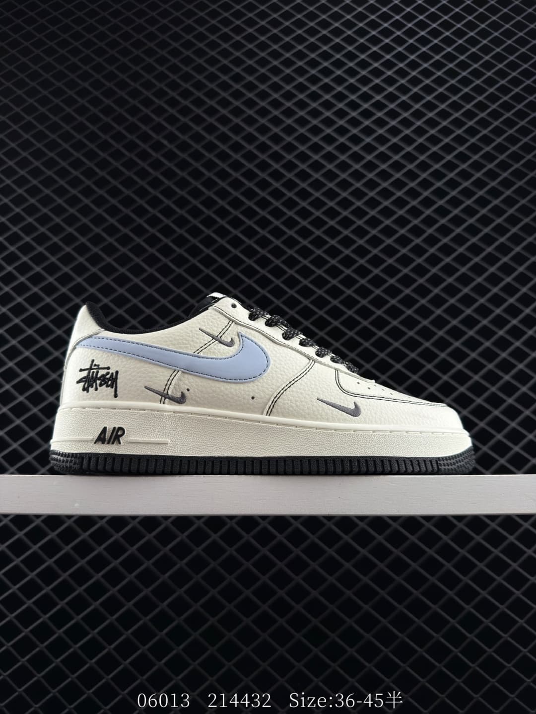 Nike Air Force 1 Lifestyle Sneakers – Beige/Blue