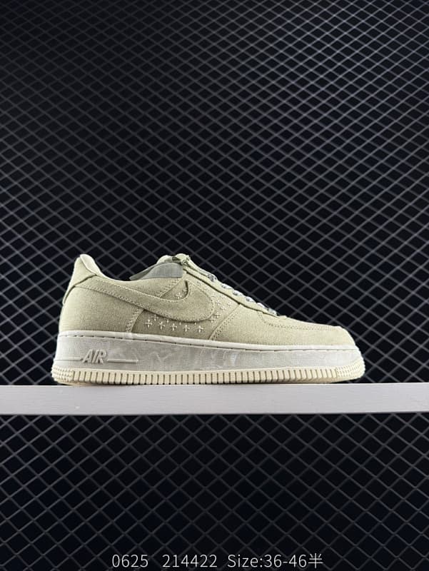 Nike Air Force 1 Lifestyle Sneakers – Beige/Green