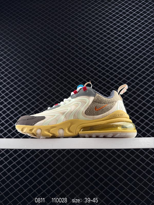 Nike Air Max 270 React Chunky Sneakers – Beige/Gold