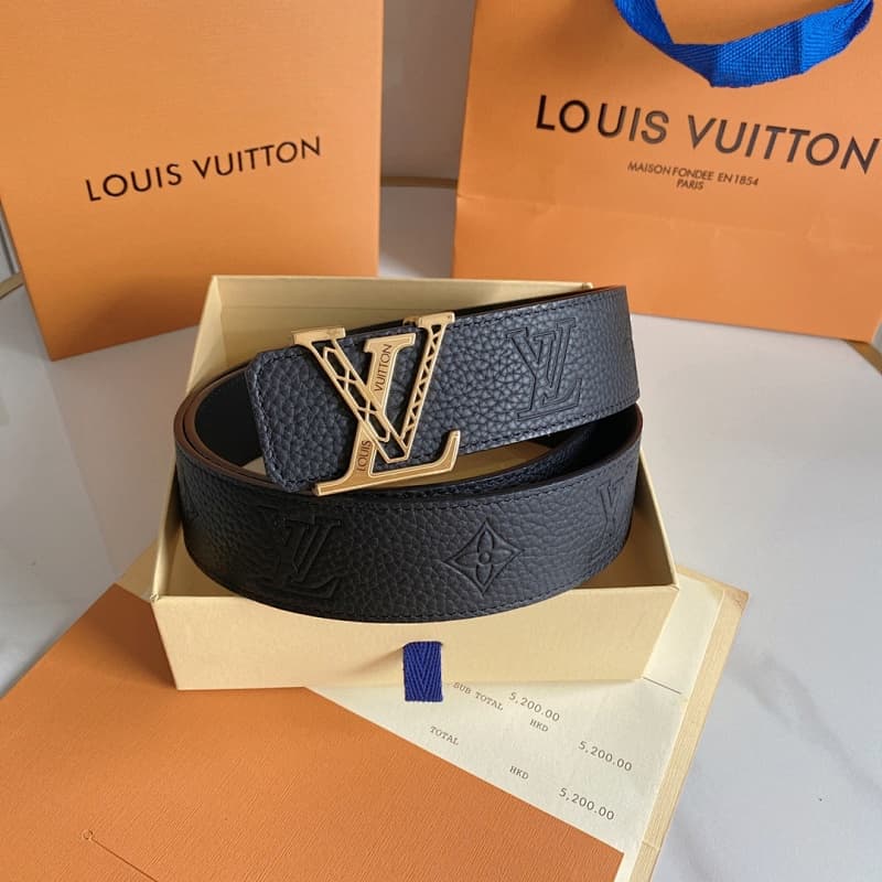 Louis Vuitton Leather Belt – Black/Gold