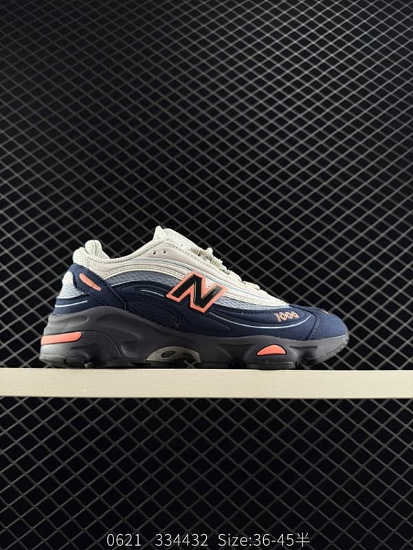 New Balance 1000 Chunky Sneakers – Navy/Orange