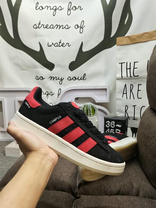 Adidas Campus Lifestyle Sneakers – Black/Red