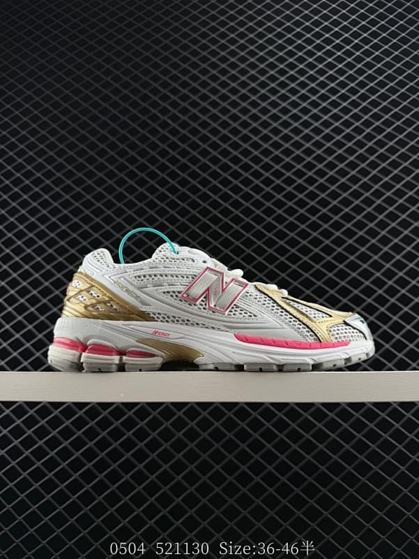 New Balance Running Shoes – White/Gold