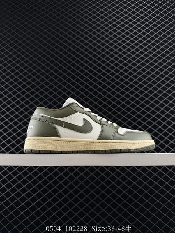 Nike Air Jordan 1 Low Lifestyle Sneakers – Army Green/White