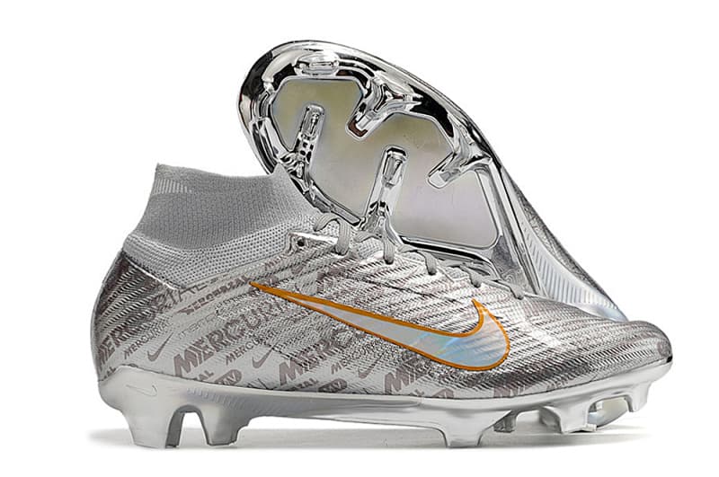 Nike Firm-Ground Soccer Shoes – Silver/Orange