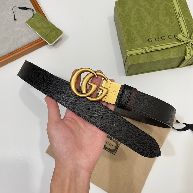 Gucci Leather Belt – Black/Gold