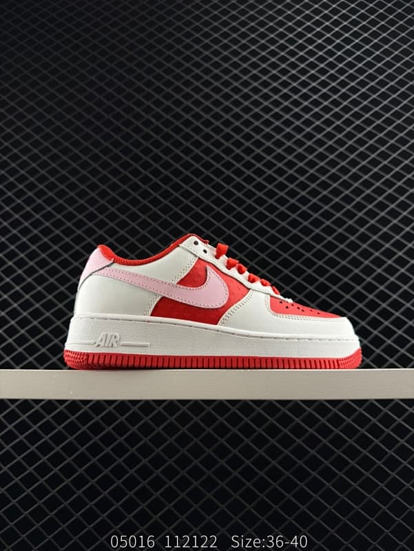 Nike Air Force 1 Lifestyle Sneakers – White/Red