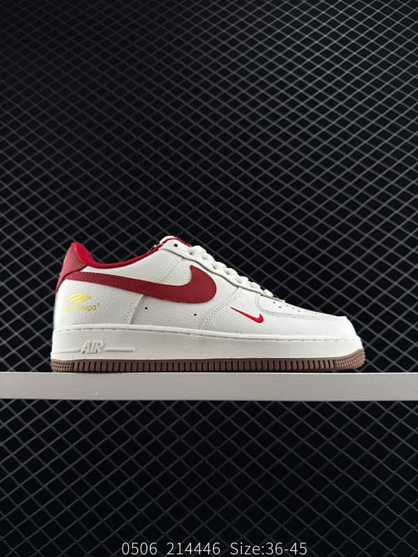 Nike Air Force 1 Lifestyle Sneakers – White/Red