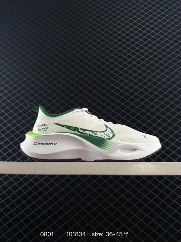 Nike ZoomX Running Shoes – White/Green