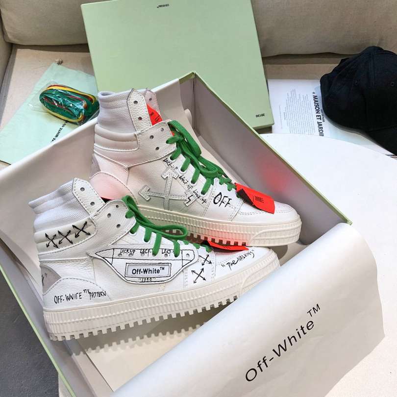 Off-White Lifestyle Sneakers – White/Green