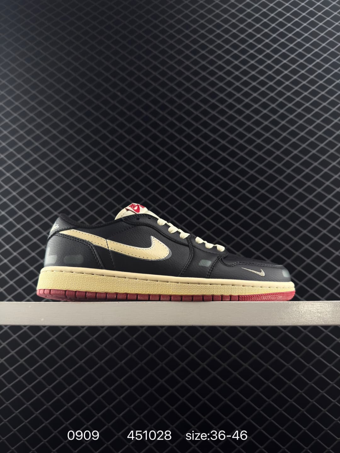 Nike Air Jordan 1 Low Lifestyle Sneakers – Black/Beige