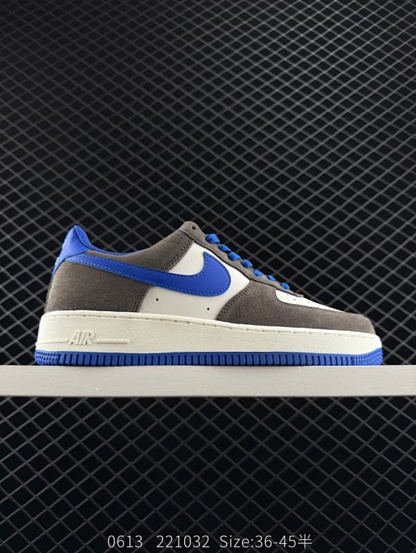 Nike Air Force 1 Lifestyle Sneakers – Gray/Blue