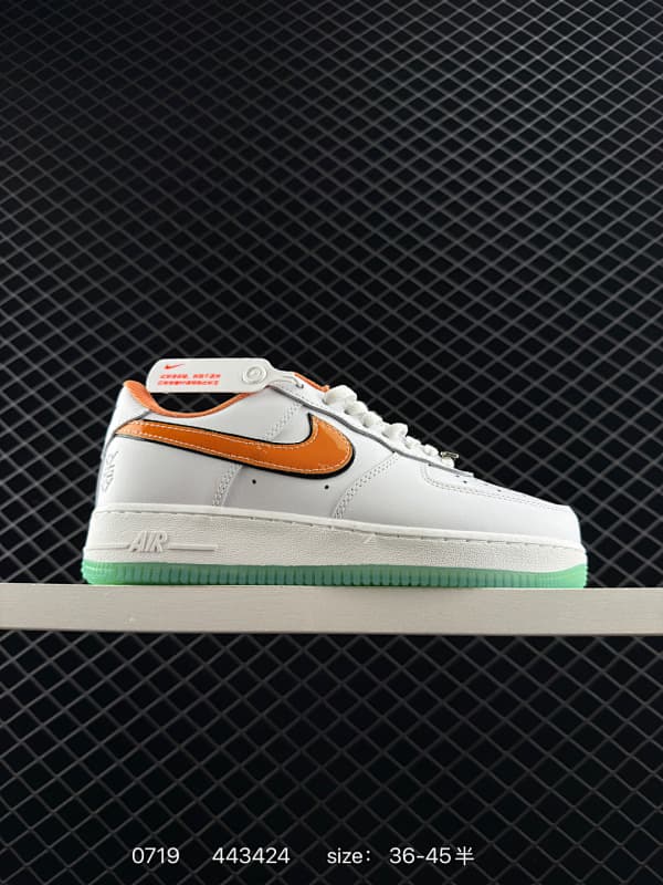 Nike Air Force 1 Lifestyle Sneakers – White/Orange