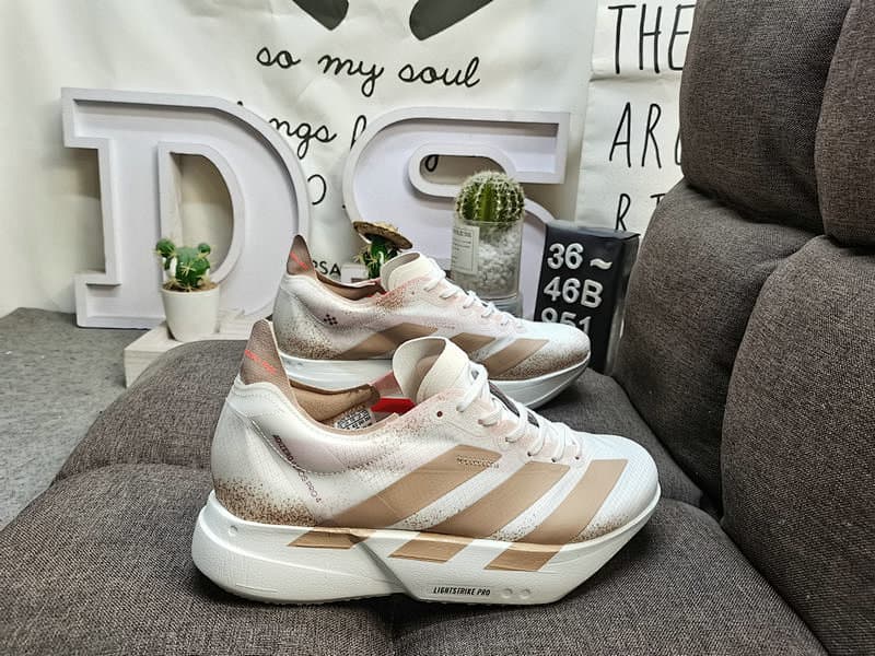 Adidas Lightstrike Pro Running Shoes – White/Beige